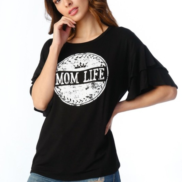 LAST 1 PROUD TO BE A MOM FUN GRAPHIC TOP - Picture 3 of 4